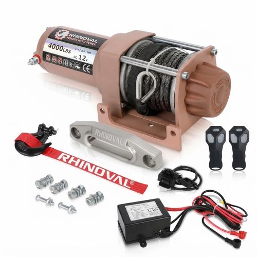 4,000 lb ATV and UTV Winch, Built-in Mount Plate