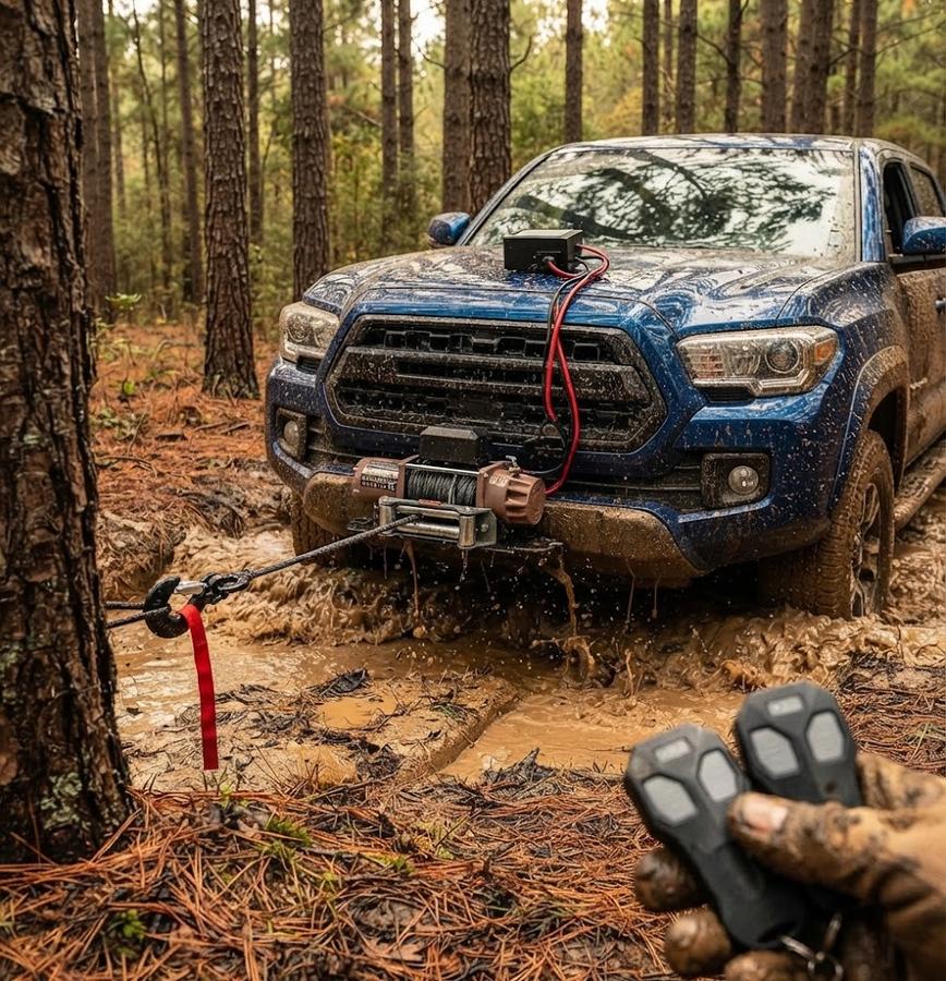 4,000 lb ATV and UTV Winch, Built-in Mount Plate